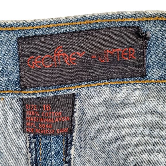 Geoffrey Hunter Size L Skirt Midi Flared Denim Beaded Cowgirl Western VTG 80s - Picture 9 of 13